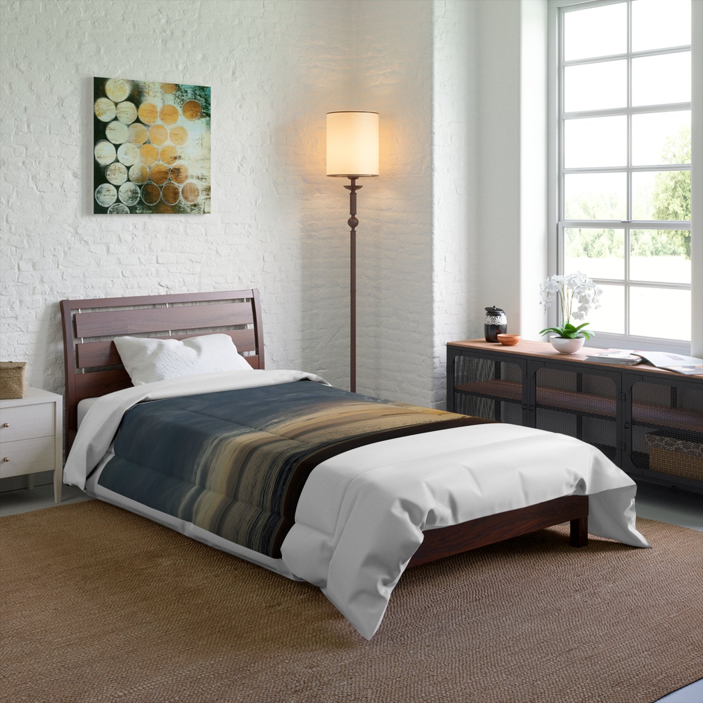 Sunset Beach Comforter, Cozy Bedroom Decor, Summer Vibes, Ocean Lovers Gift, Home and Living Essentials, Relaxing Sleep Experience