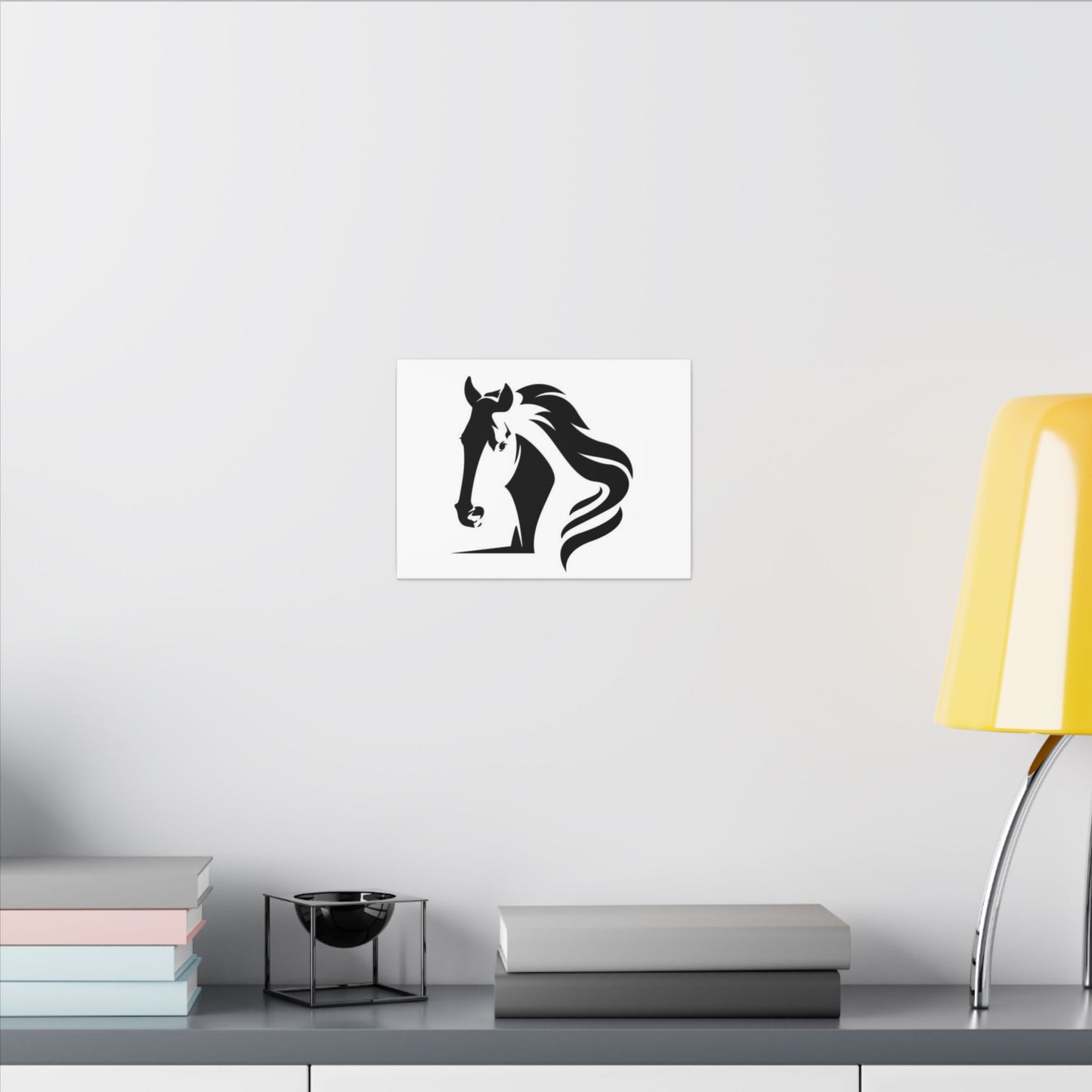 Black Horse Silhouette Canvas Art, Wall Decor, Equestrian Gift, Home Art, Animal Lover Decoration