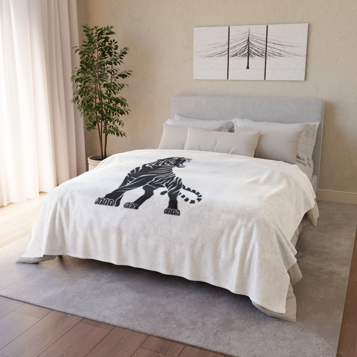 Stylish Tiger Blanket - Cozy, Decorative Throw for Home, Gift Idea, Animal Lover Decor, Unique Nursery Blanket, Warm Polyester Blanket