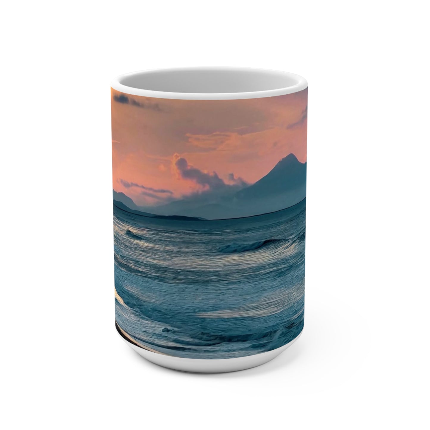 Serene Ocean Wave Mug - 15oz Coffee Cup for Beach Lovers, Perfect Gift for Coastal Vibes, Relaxing Home Decor, Nautical Life