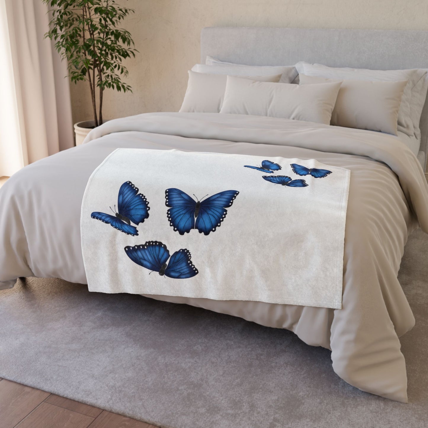 Butterfly Soft Polyester Blanket, Cozy Throw Blanket, Gift for Nature Lovers, Home Decor, Bedroom Accessories, Butterfly Decor