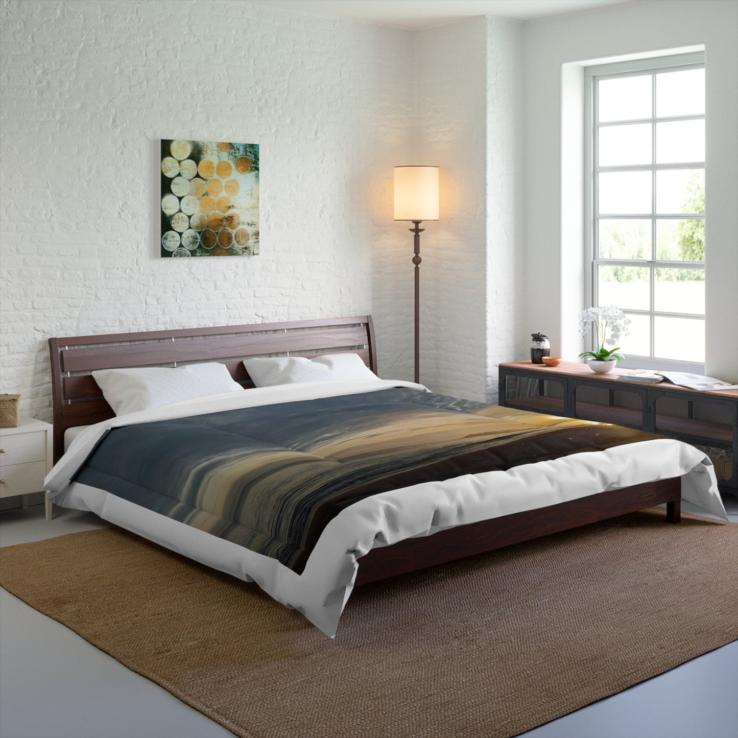 Sunset Beach Comforter, Cozy Bedroom Decor, Summer Vibes, Ocean Lovers Gift, Home and Living Essentials, Relaxing Sleep Experience