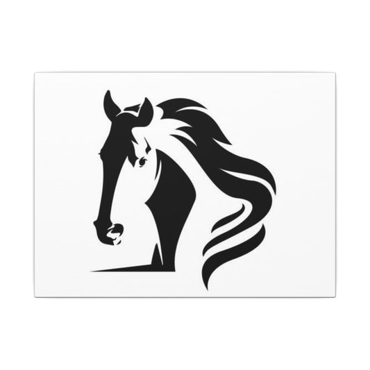 Black Horse Silhouette Canvas Art, Wall Decor, Equestrian Gift, Home Art, Animal Lover Decoration