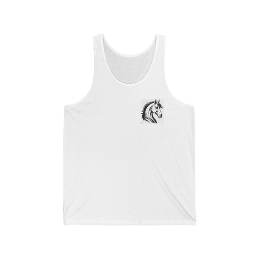 Horse Lover Unisex Jersey Tank, Equine Apparel, Summer Graphic Tee, Gift for Equestrians, Farmhouse Style Top, Horse Tank Top