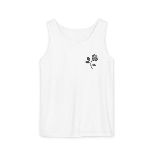 Floral Rose Unisex Tank Top, Summer Casual Tee, Gift for Her, Everyday Wear, Beach Outfit, Layering Essential