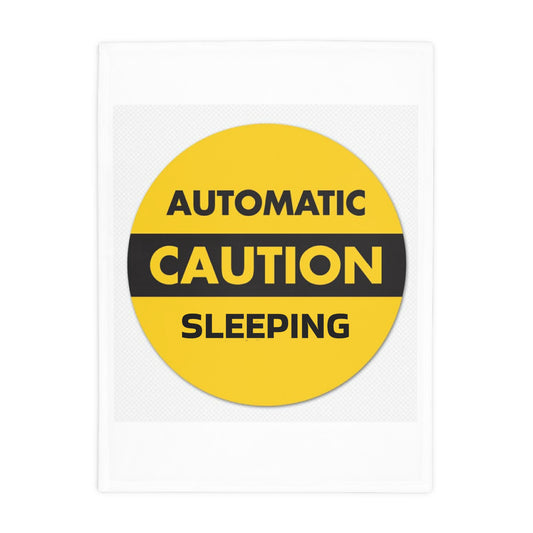 Caution Sleeping Blanket - Cozy Plush Fleece, Relaxation Gift, Bedtime Decor, Snuggle Essential, Perfect for Naps, Home Comfort