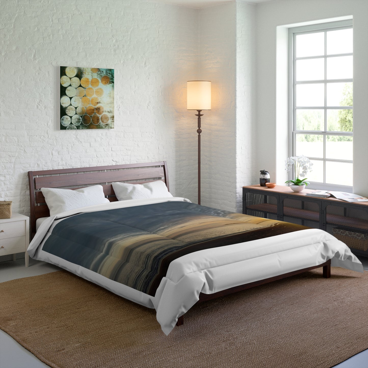 Sunset Beach Comforter, Cozy Bedroom Decor, Summer Vibes, Ocean Lovers Gift, Home and Living Essentials, Relaxing Sleep Experience