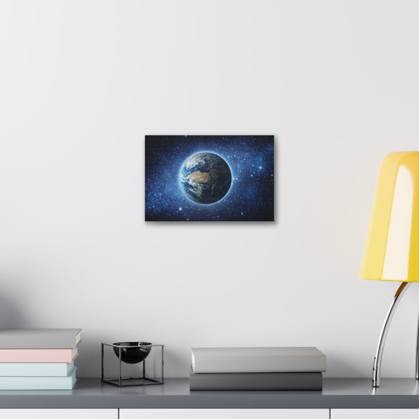 Canvas Wall Art with Earth Design, Cosmic Home Decor, Universe Artwork, Gift for Space Lovers, Modern Wall Decor, Galaxy Print